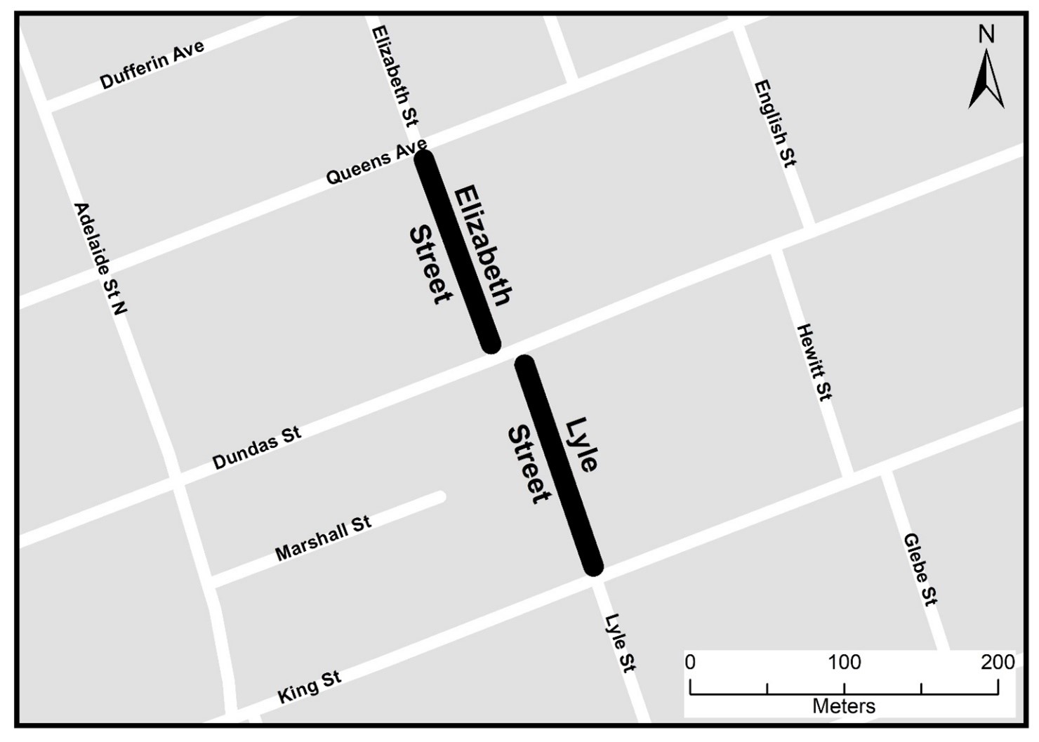 A map of the project area. Please contact cocc@london.ca for assistance. 