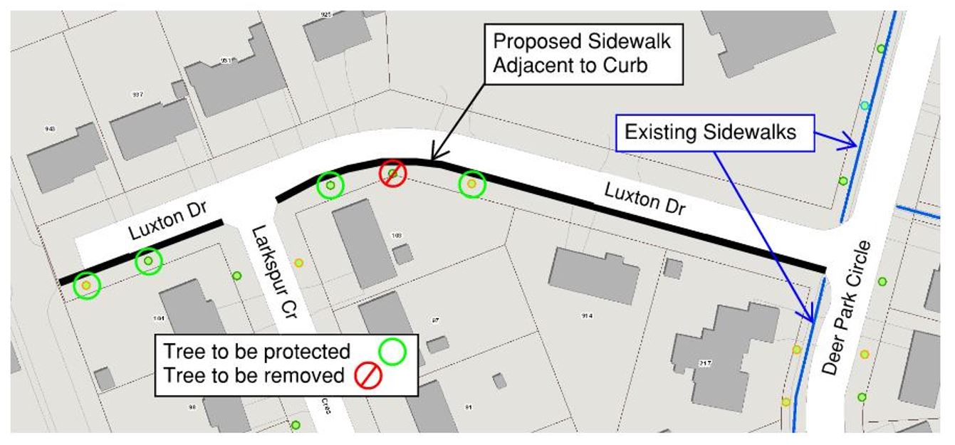 A map of Luxton Drive. Please contact cocc@london.ca for assistance. 
