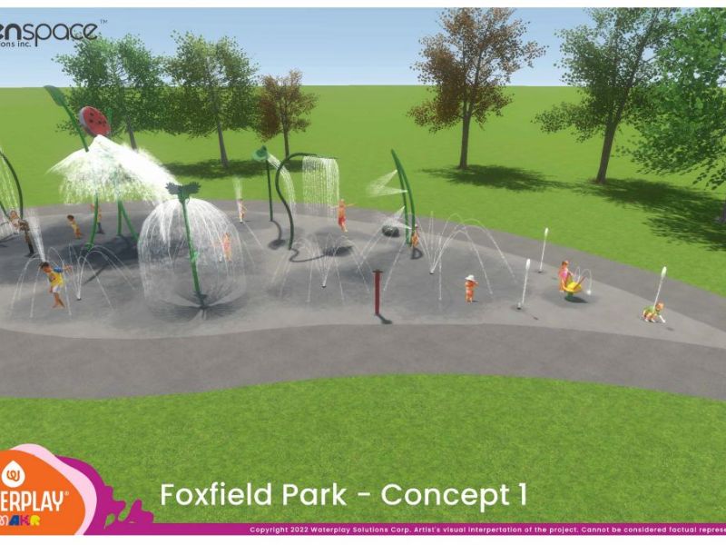 Foxfield spray pad rendering