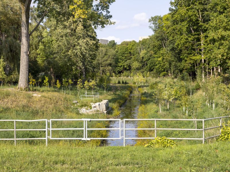 This photo shows Mud Creek after improvements were made as part of Phase 1 of the project. 
