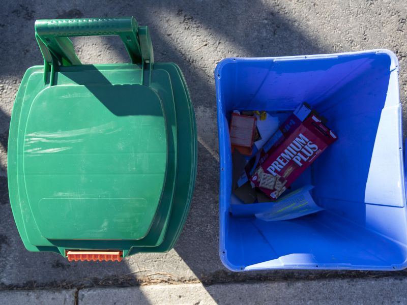 An overhead view of the size of a small Green Bin